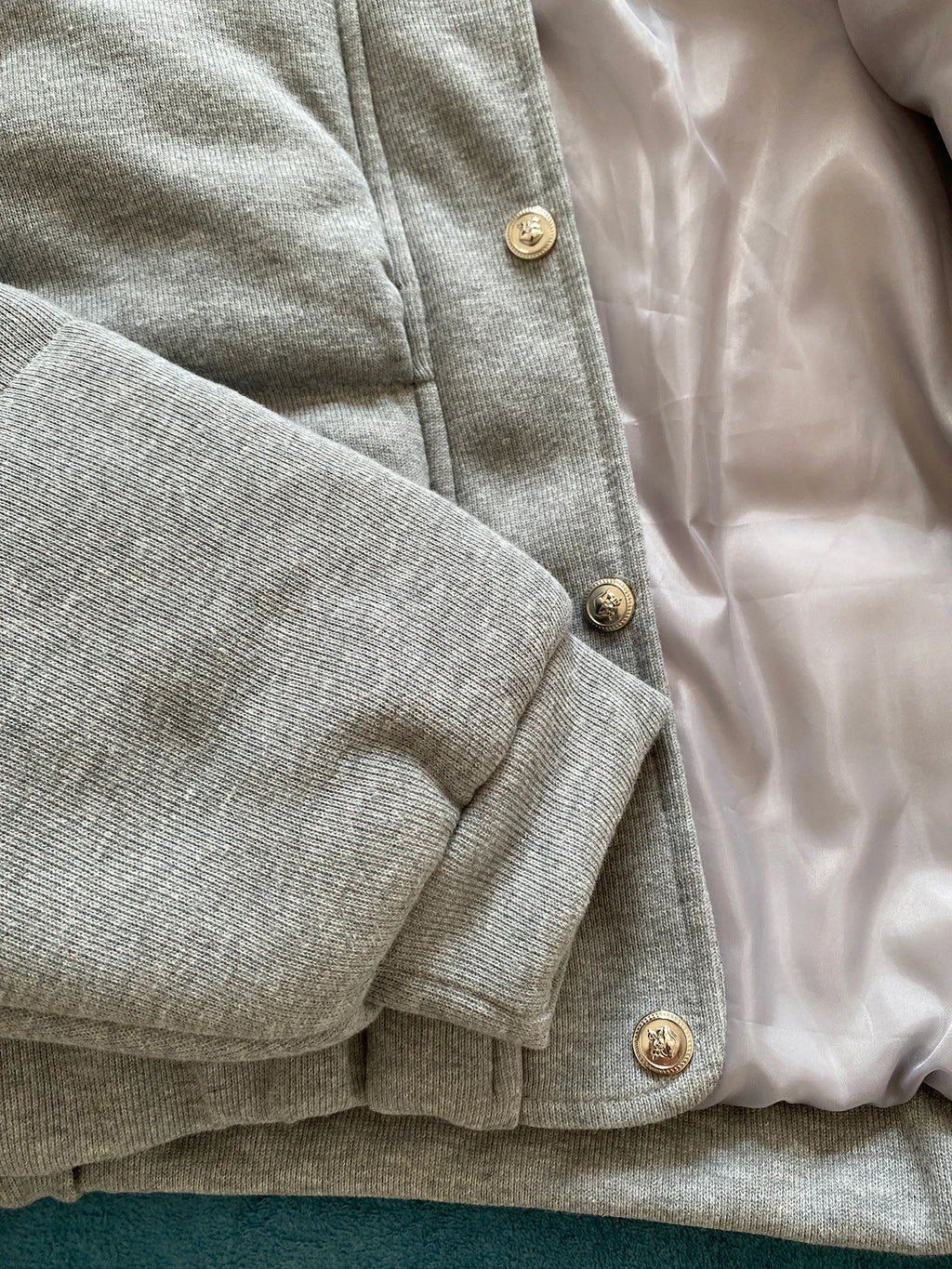 Korean Style Gray Cotton Puffer Coat