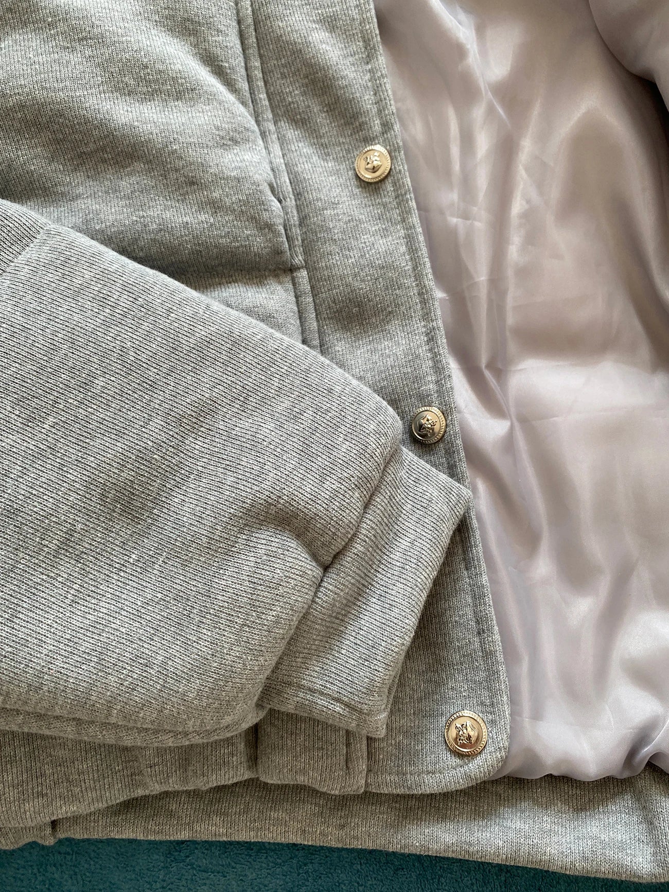 Korean Style Gray Cotton Puffer Coat