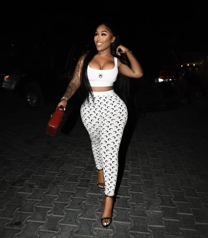 STYLISH LADY Moon Printed 2 Piece Set