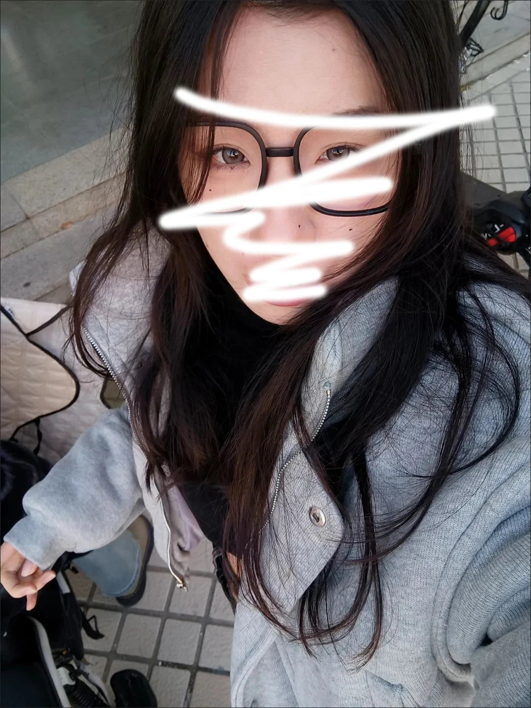 Korean Style Gray Cotton Puffer Coat