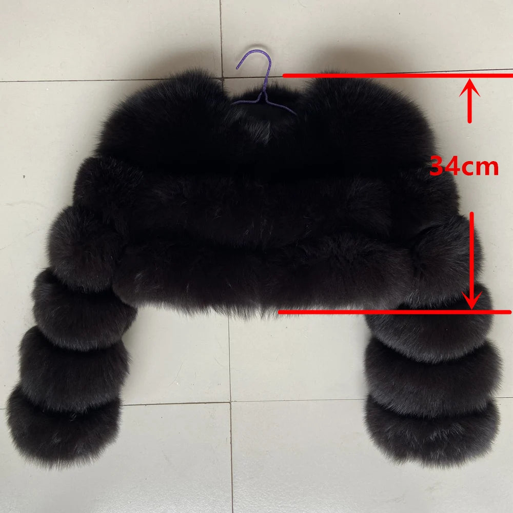 QUEENTINA Real Fox Fur Coat