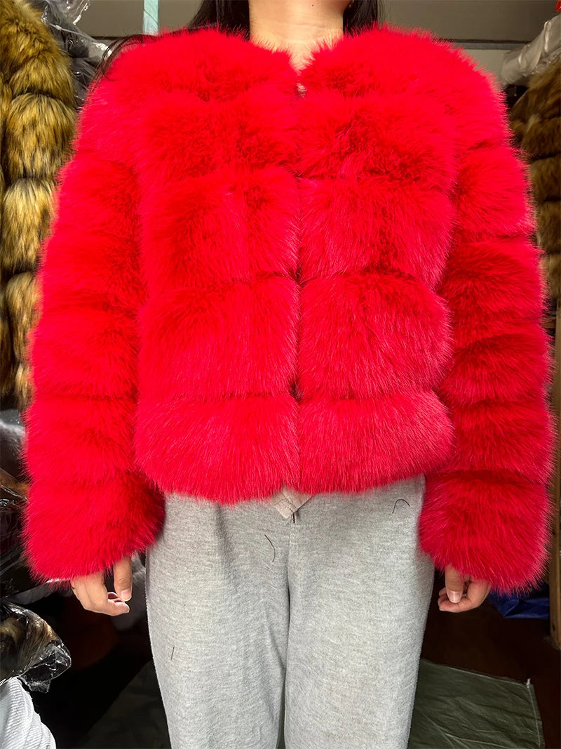 Women's Fashion Faux Fur Coat