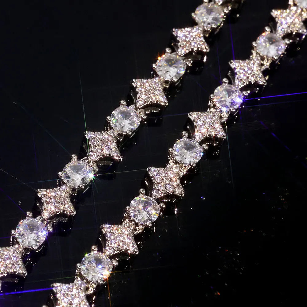 Cubic Zirconia Cross Tennis Bracelet