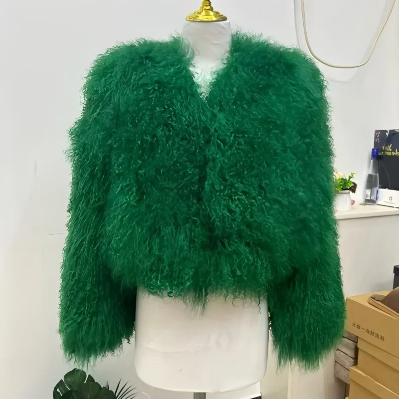 New Style Genuine Mongolian Tanned Sheepskin Coat