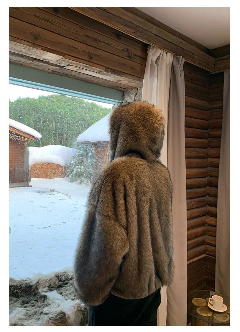 Leopard Print Faux Fur Jacket