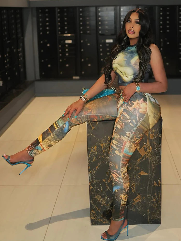 kliou Attractive Printed 2 Piece Set