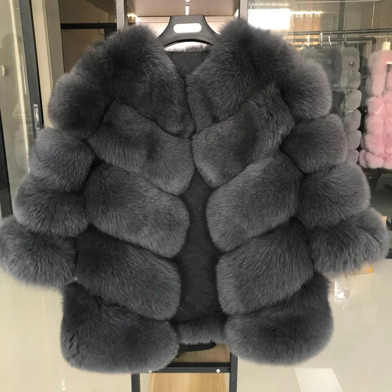 QUEENTINA  Natural Fox Fur Coat
