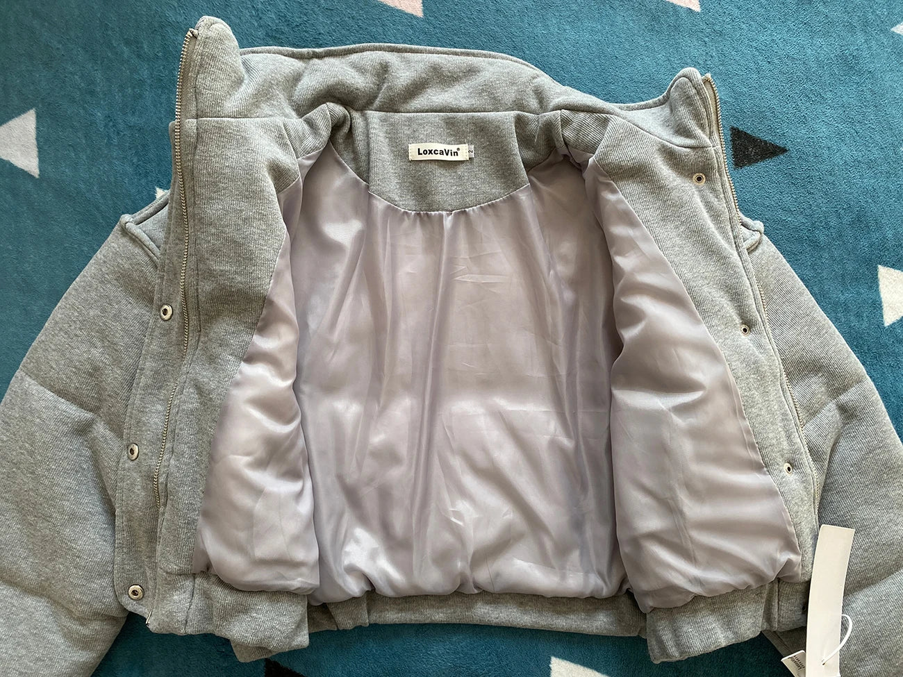 Korean Style Gray Cotton Puffer Coat