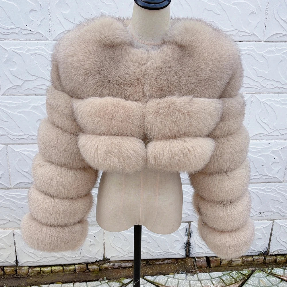 QUEENTINA Real Fox Fur Coat