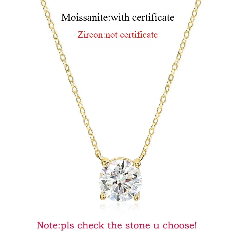 Rose Gold Color Moissanite Necklace