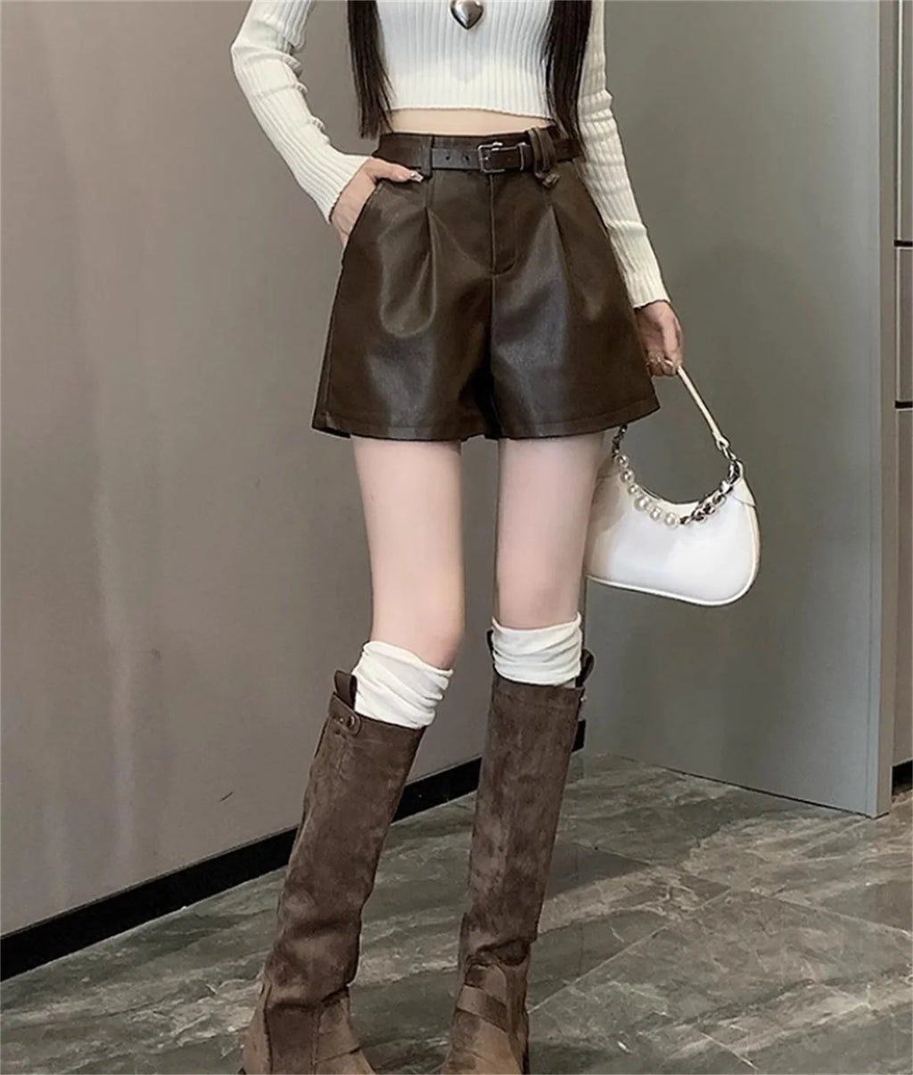 Retro PU Shorts