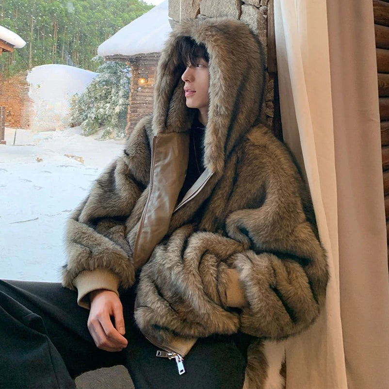 Leopard Print Faux Fur Jacket