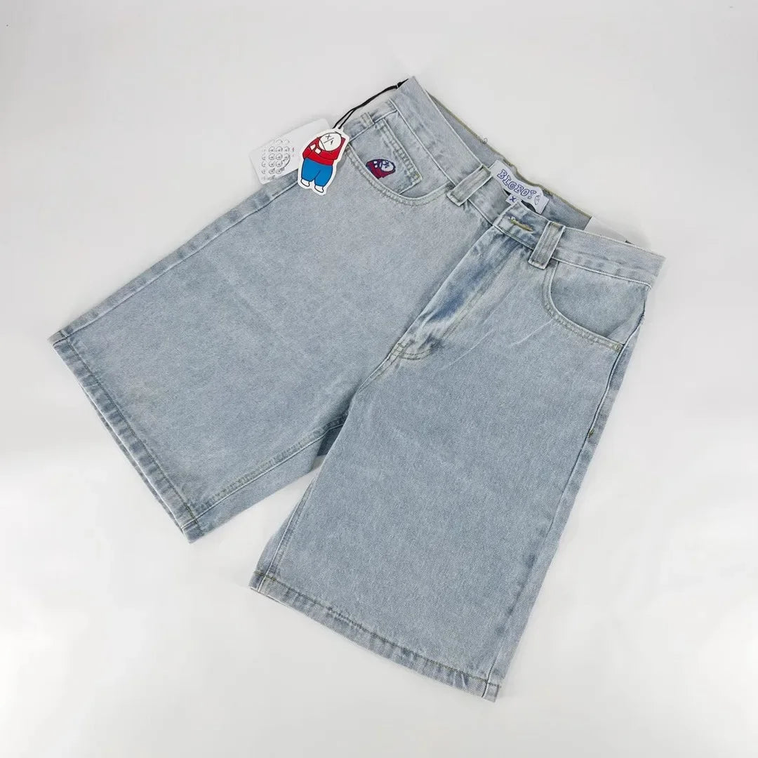 Y2k Black Punk Wash Baggy Jorts