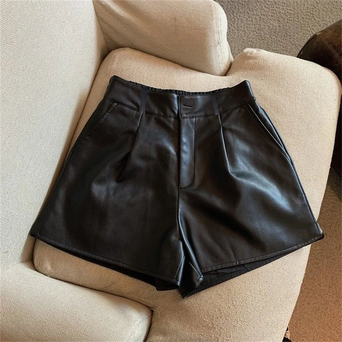 Retro PU Shorts