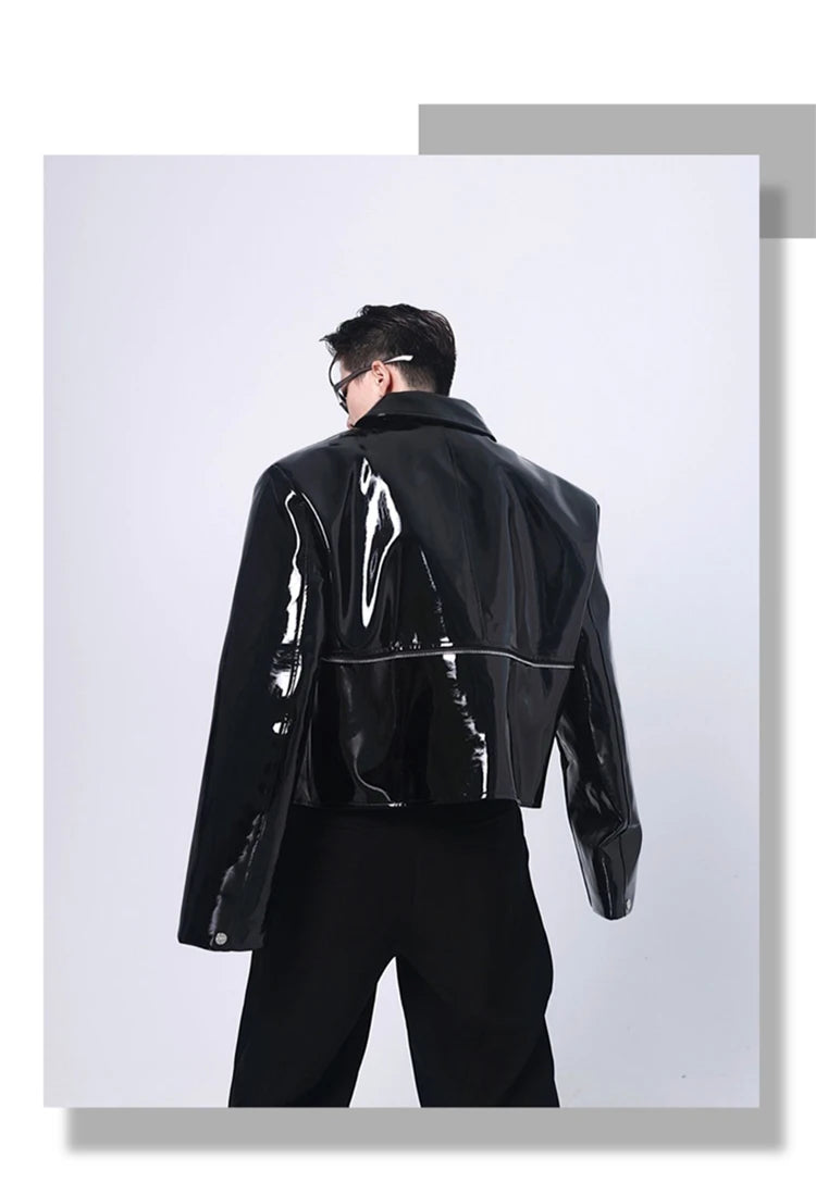 Mauroicardi Spring Short Faux Leather Jacket