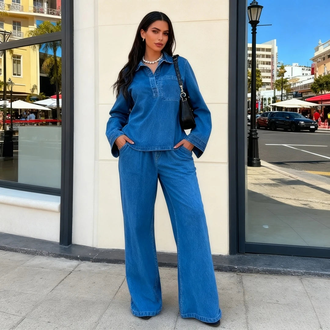 Denim Pant Set
