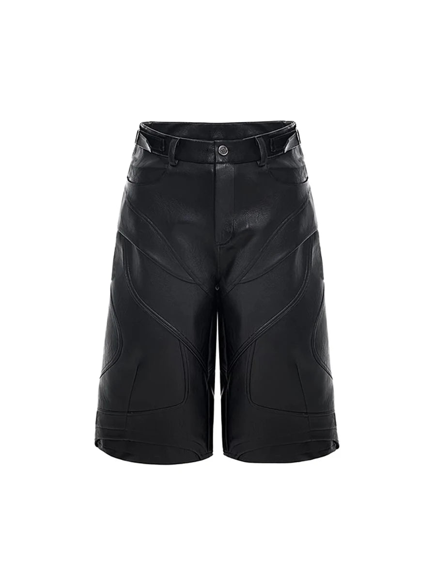 Mauroicardi  Black Pu Leather Shorts