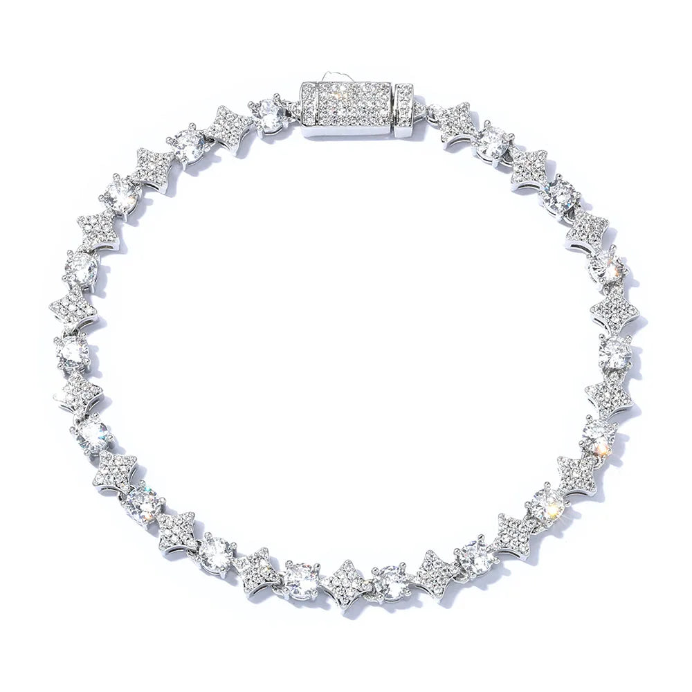 Cubic Zirconia Cross Tennis Bracelet