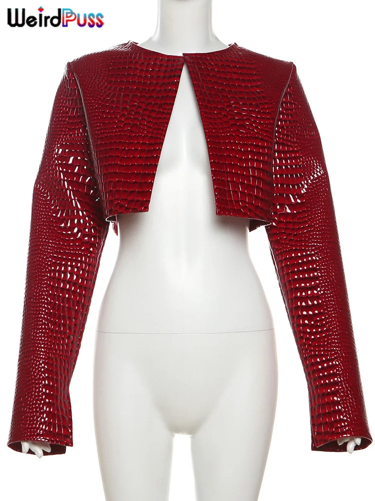 Weird Puss Faux Leather Jacket