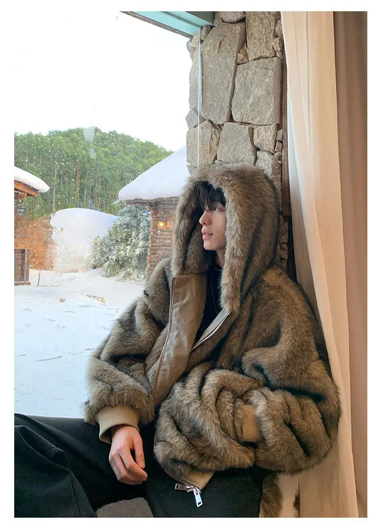 Leopard Print Faux Fur Jacket