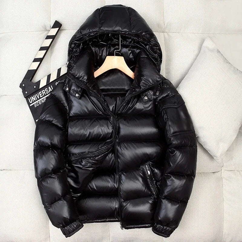 Winter Black Shiny Puffer Jacket
