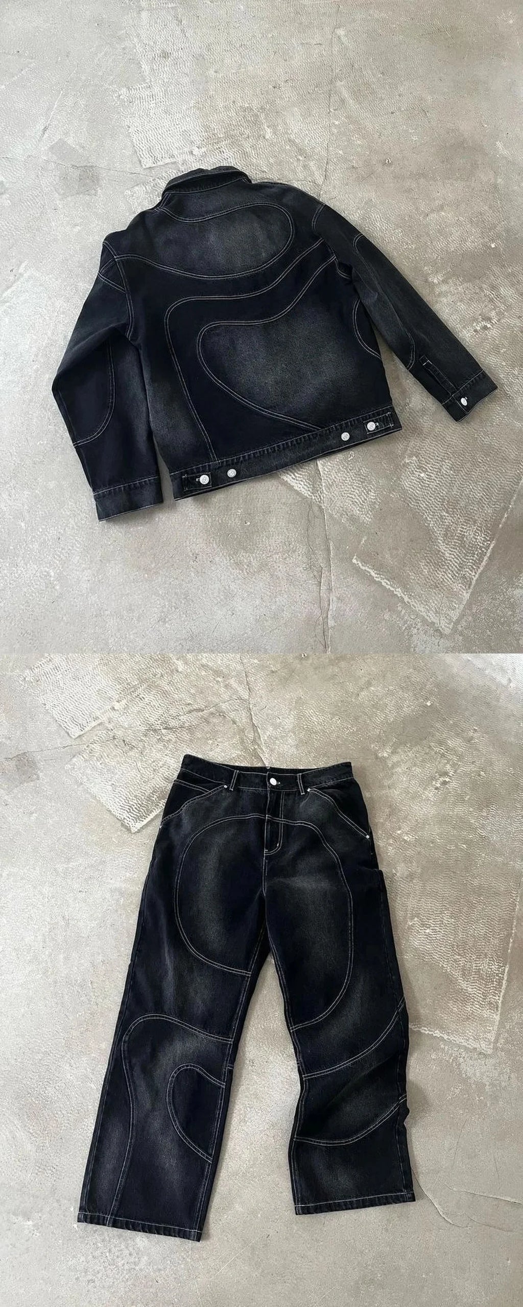 Y2K Motorcycle Denim Set