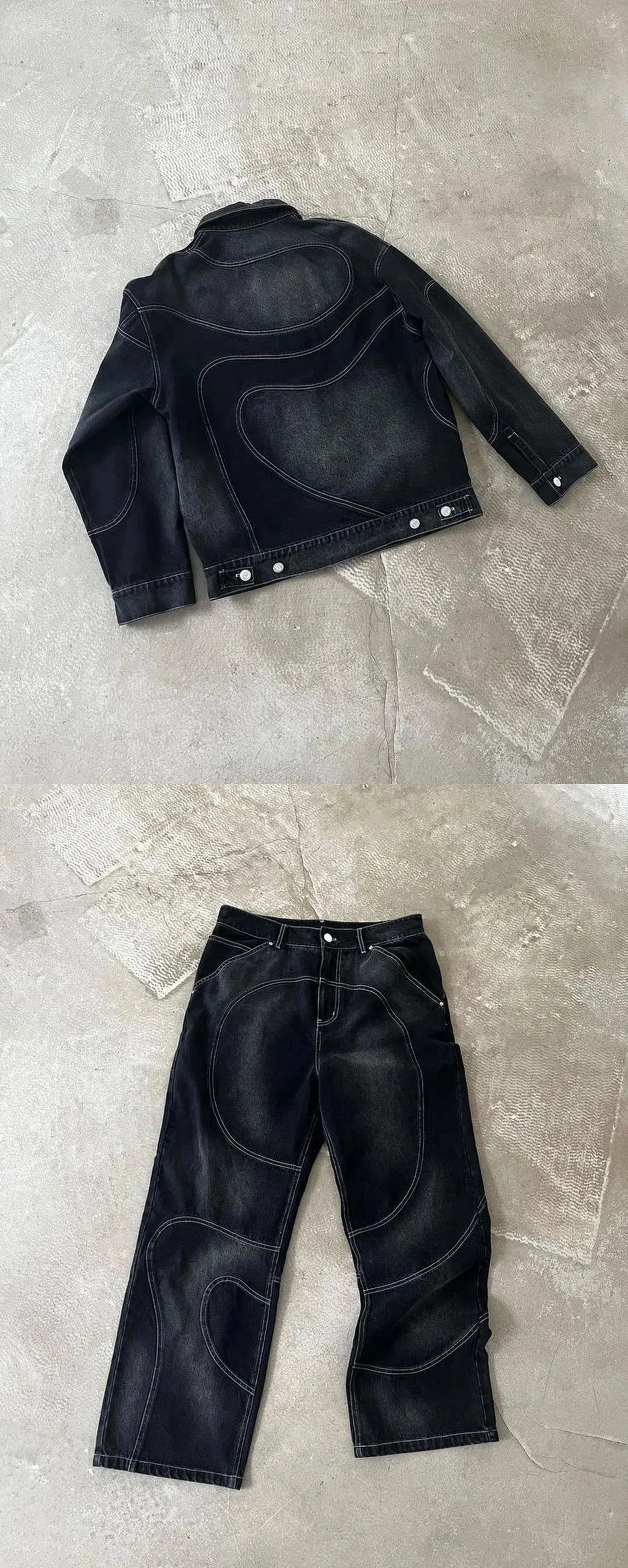 Y2K Motorcycle Denim Set