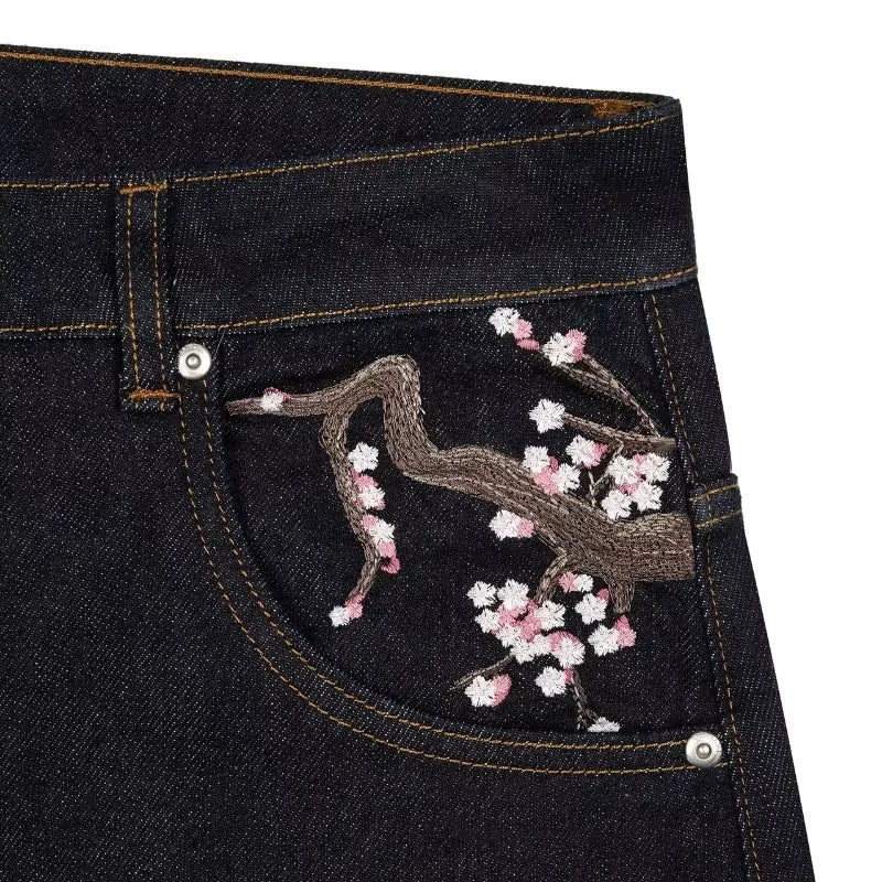 Y2K Harajuku Cherry Blossom Jeans