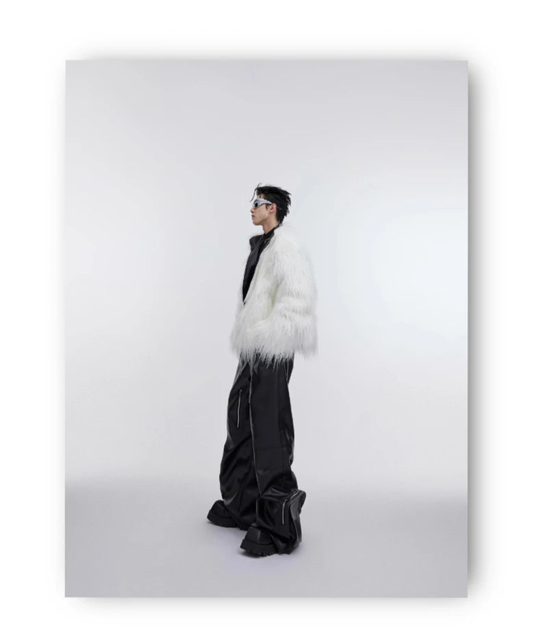 Mauroicardi Winter Shaggy Faux Mongolian Fur Coat