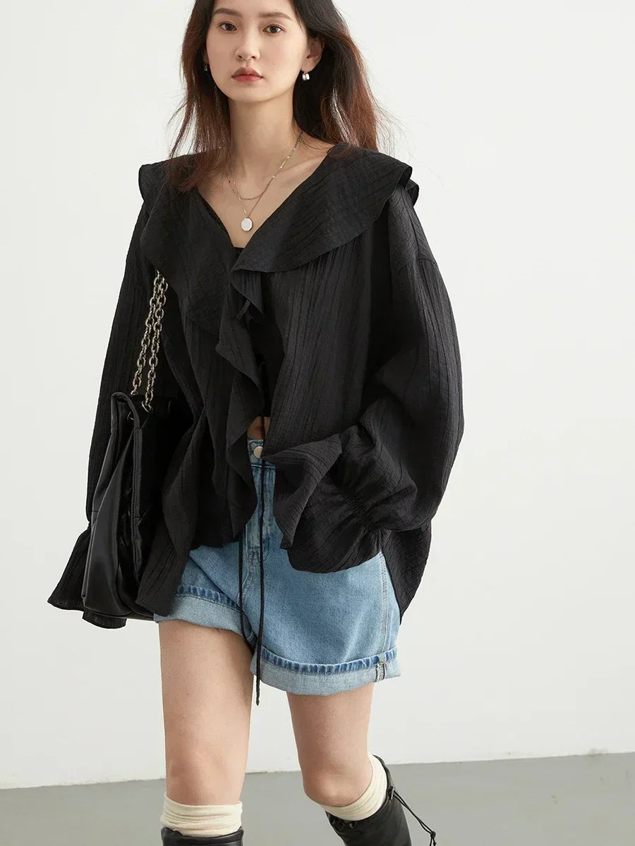 CHIC VEN Ruffled Edge Blouses