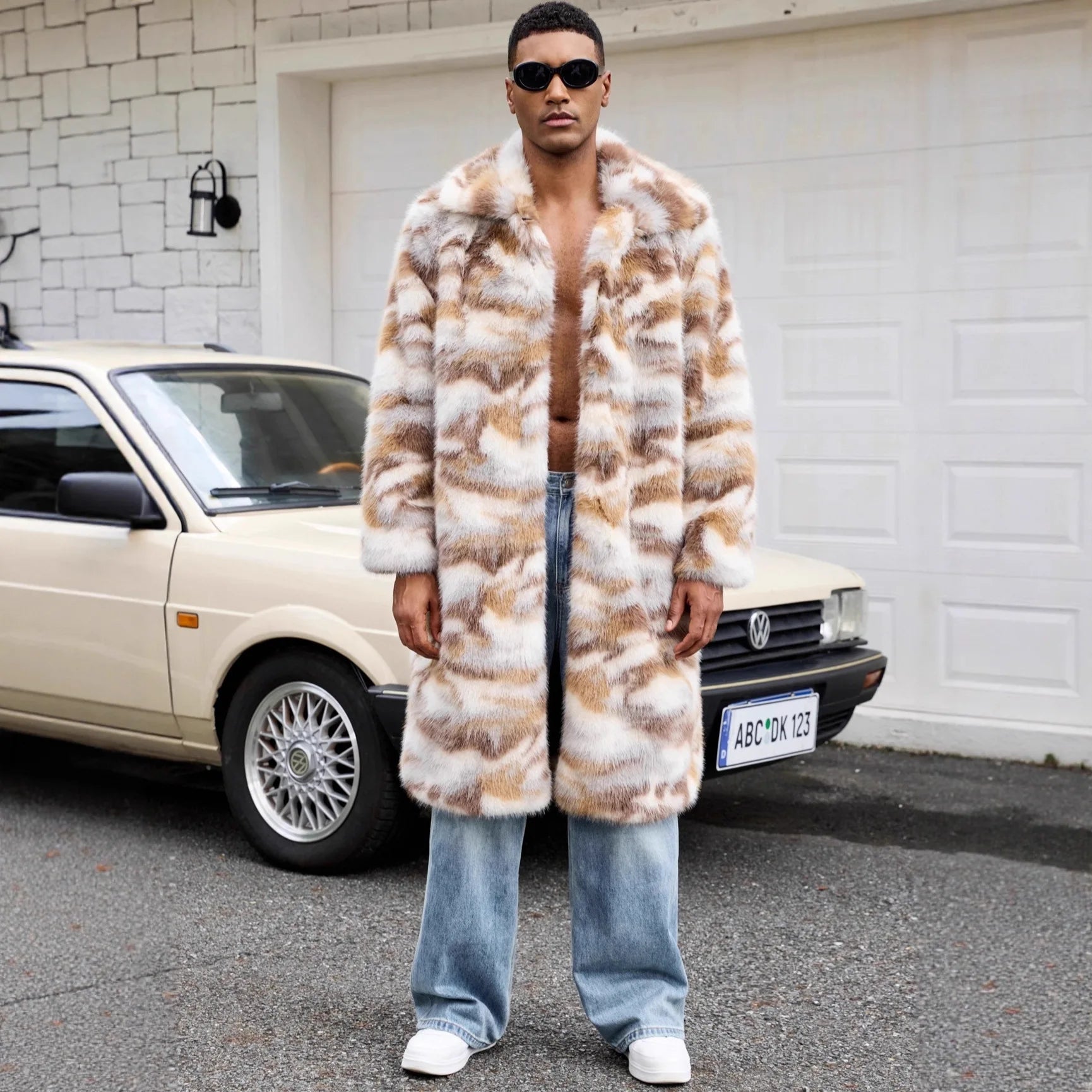 Winter Turn-down Collar Loose Faux Fur Coats