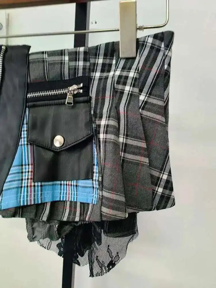 DEAT Patchwork Mini Skirt