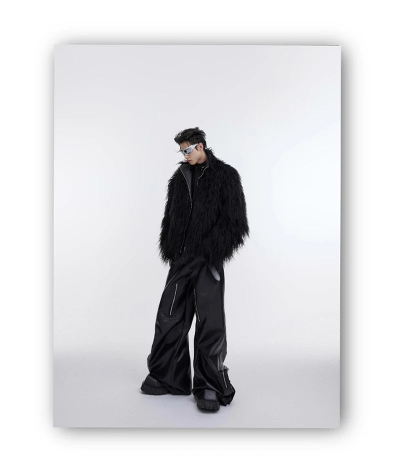 Mauroicardi Winter Shaggy Faux Mongolian Fur Coat