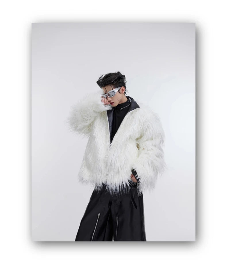Mauroicardi Winter Shaggy Faux Mongolian Fur Coat