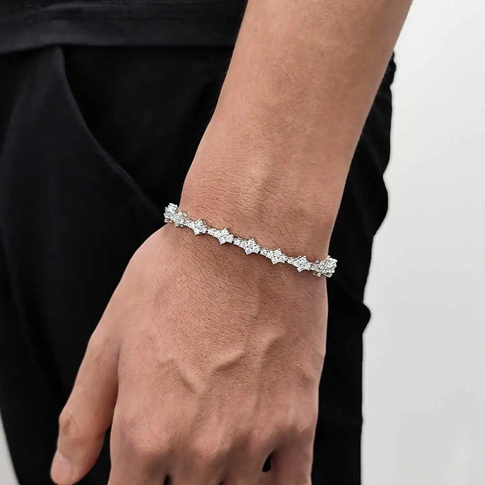 Cubic Zirconia Cross Tennis Bracelet