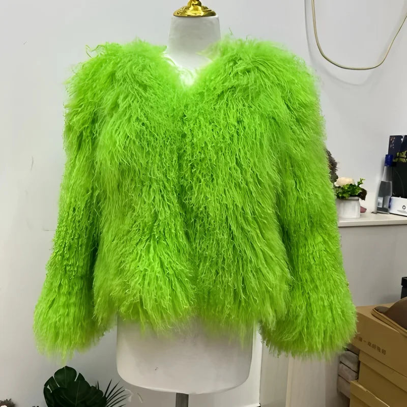 New Style Genuine Mongolian Tanned Sheepskin Coat