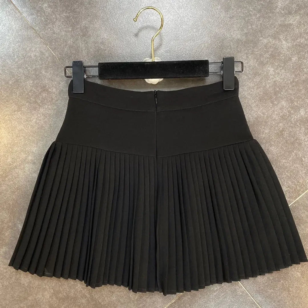 High Waist Short Mini Pleated Skirt