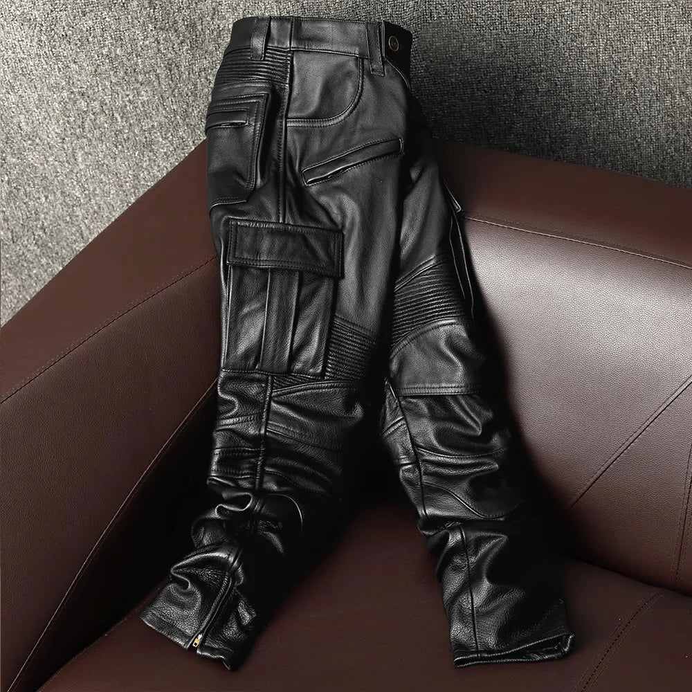 Mauroicardi  Pu Leather Moto Pencil Pants