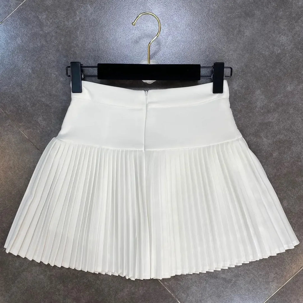 High Waist Short Mini Pleated Skirt