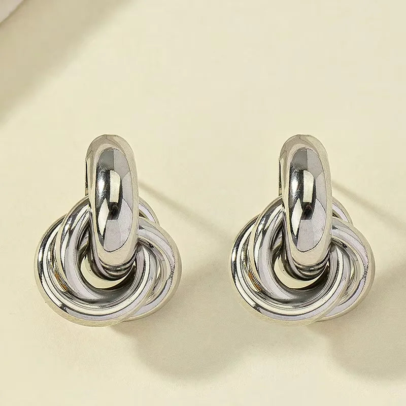 Gold SIlver Color Knot Stud Earring