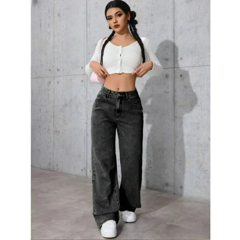 Classic Wide Leg Stretch Jeans