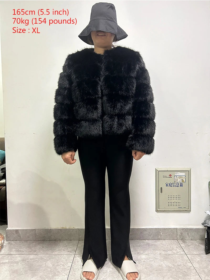 Women's Fashion Faux Fur Coat