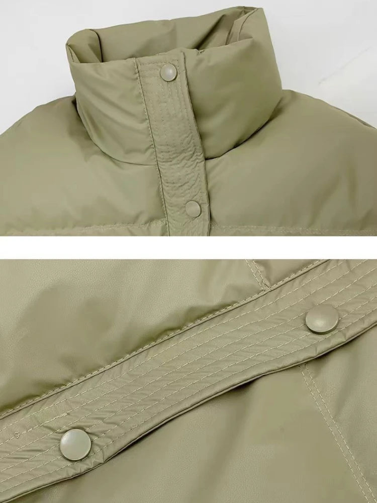 Solid Color Cropped Coat