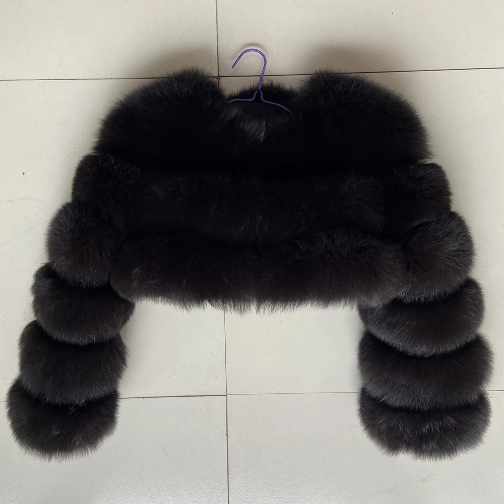 QUEENTINA Real Fox Fur Coat