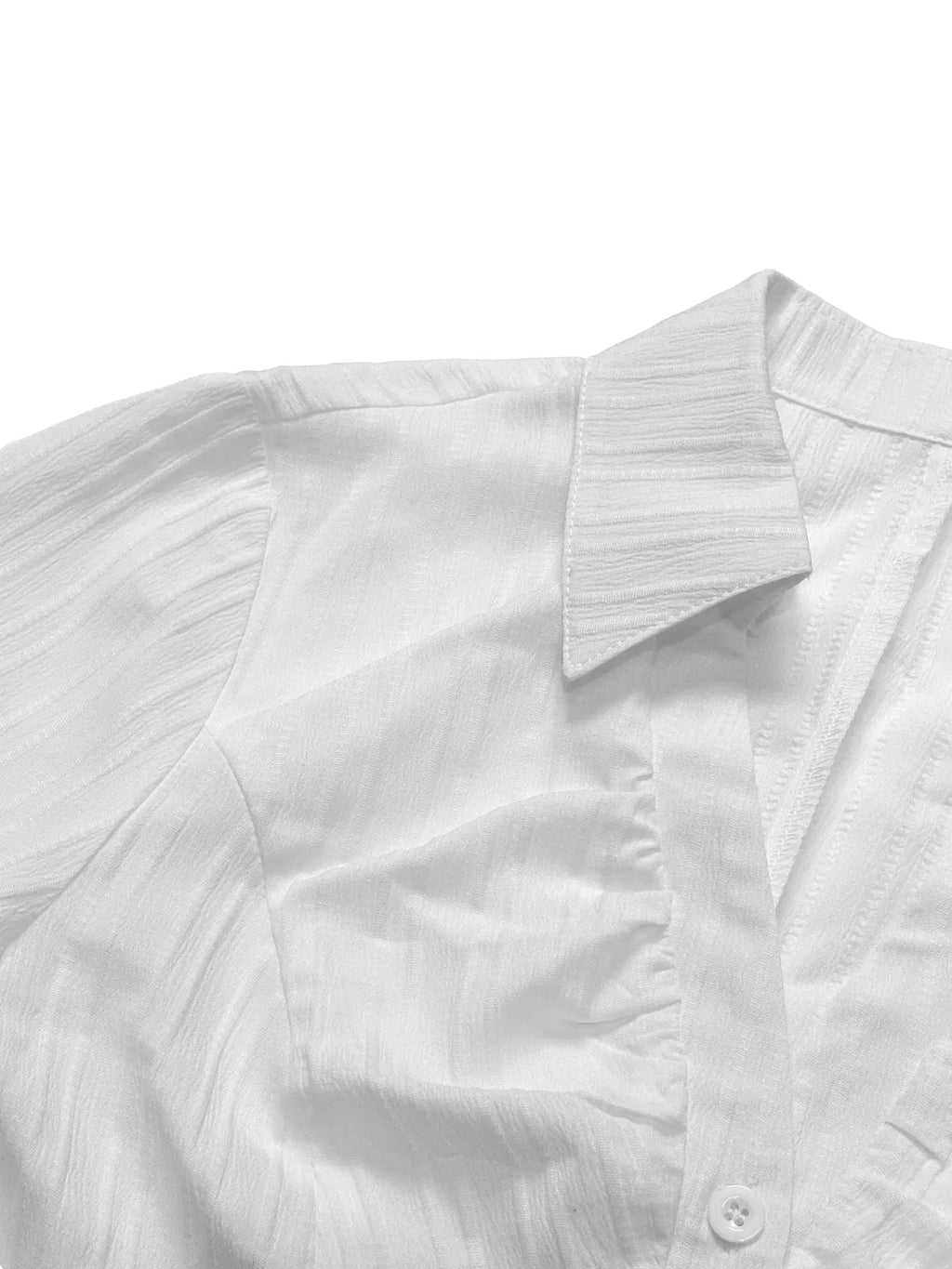 Slim-Fit V-Neck Bell-Sleeve Shirt