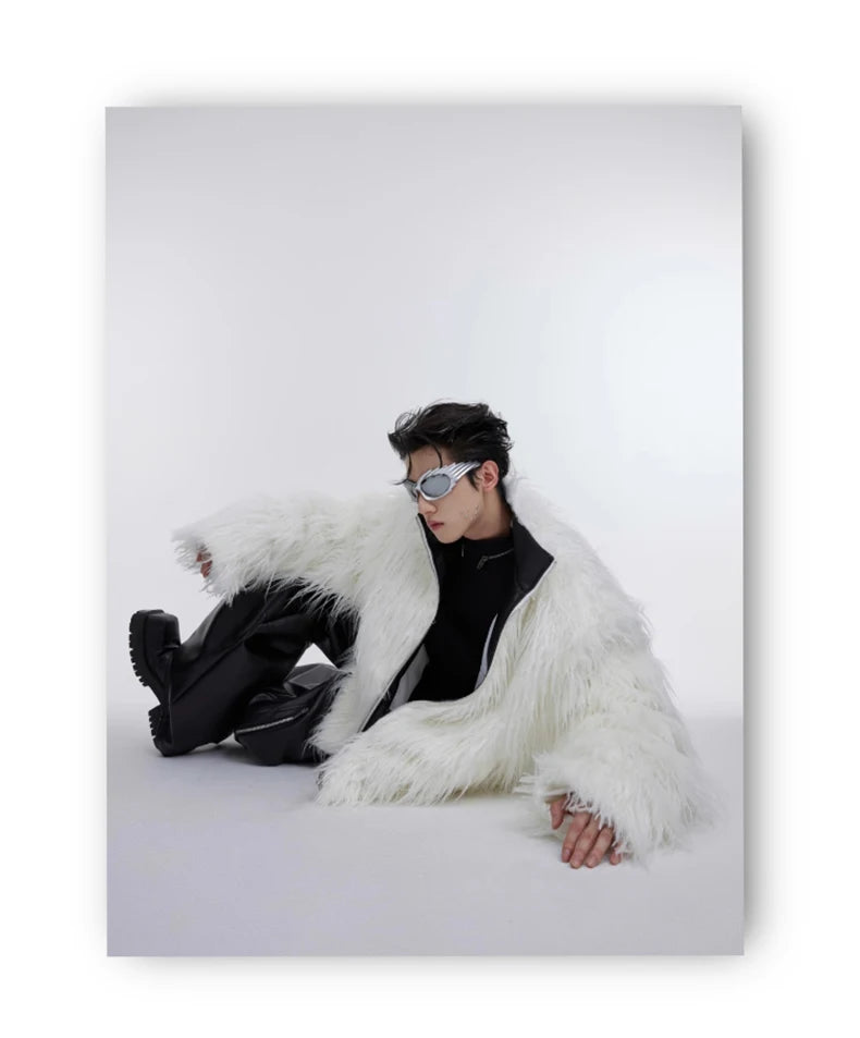 Mauroicardi Winter Shaggy Faux Mongolian Fur Coat