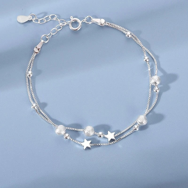 6Pcs 925 Sterling Silver Rhinestone Bracelets
