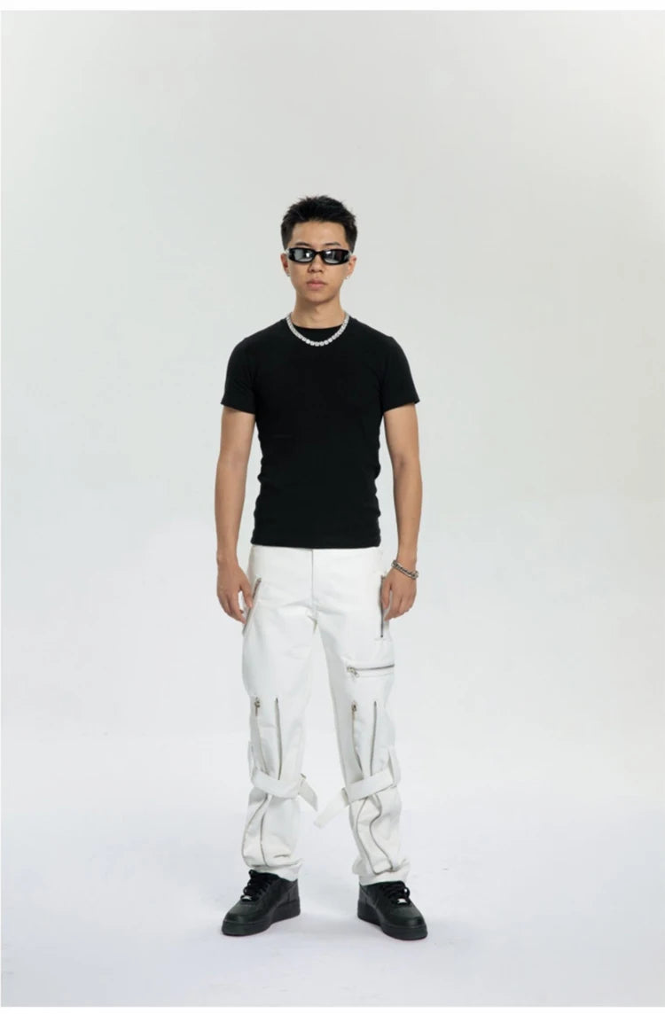 Mauroicardi Spring Black Pu Leather Pants