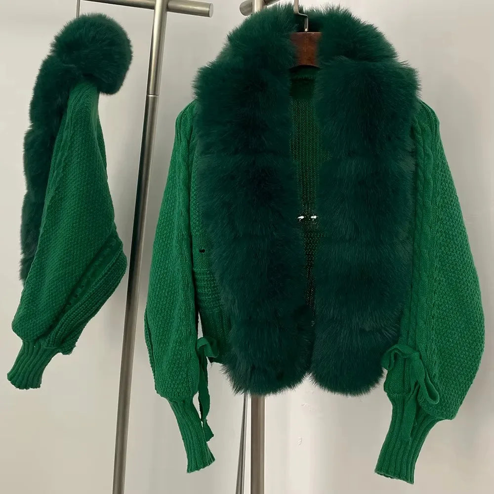 OFTBUY Faux Fur Cropped Coat