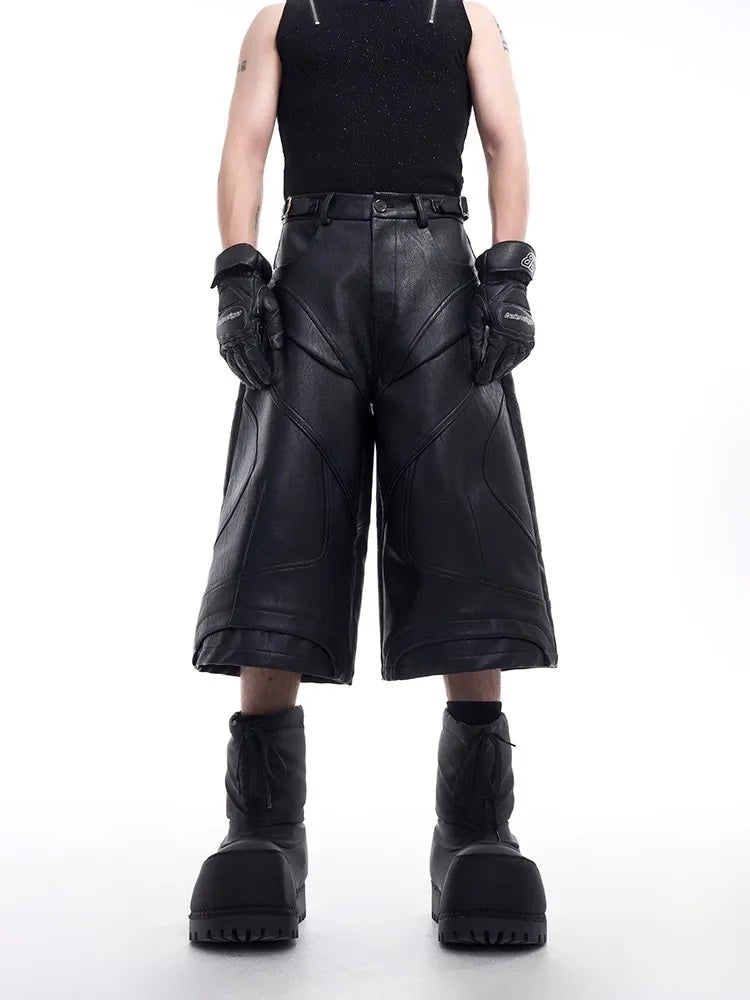Mauroicardi  Black Pu Leather Shorts